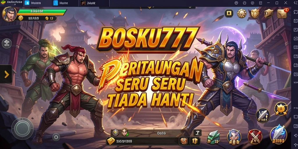 Tampilan gameplay seru BOSKU777 dengan pertarungan yang intens.