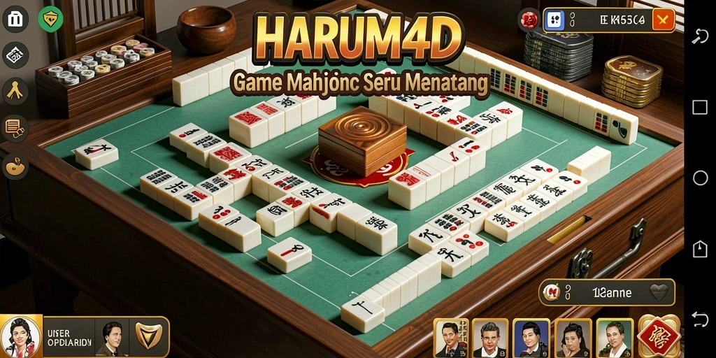 Screenshot utama HARUM4D menunjukkan gameplay Mahjong yang menarik dan interaktif.