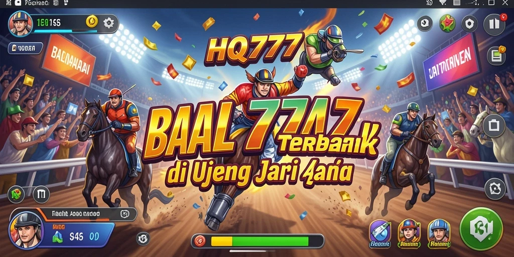 Tampilan gameplay intense dalam balapan HQ777 yang menegangkan.