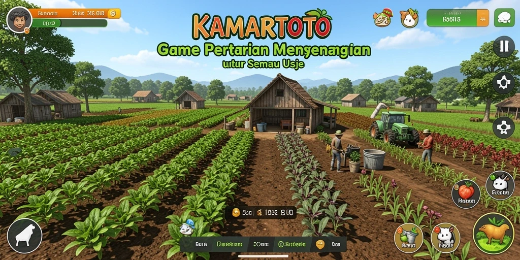 Screenshot KAMARTOTO menampilkan pengalaman bercocok tanam yang menyenangkan.