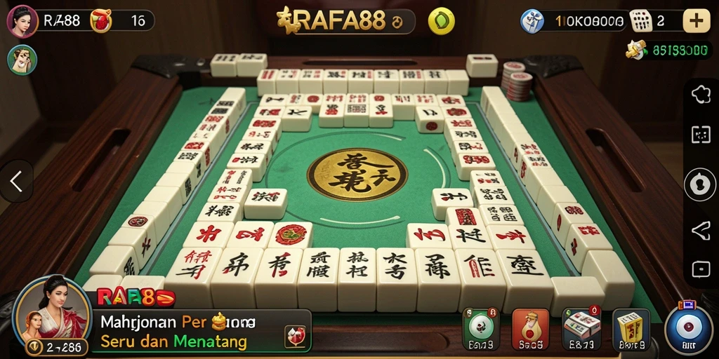 Screenshot gameplay RAFA88 menampilkan aksi menantang dalam permainan Mahjong.