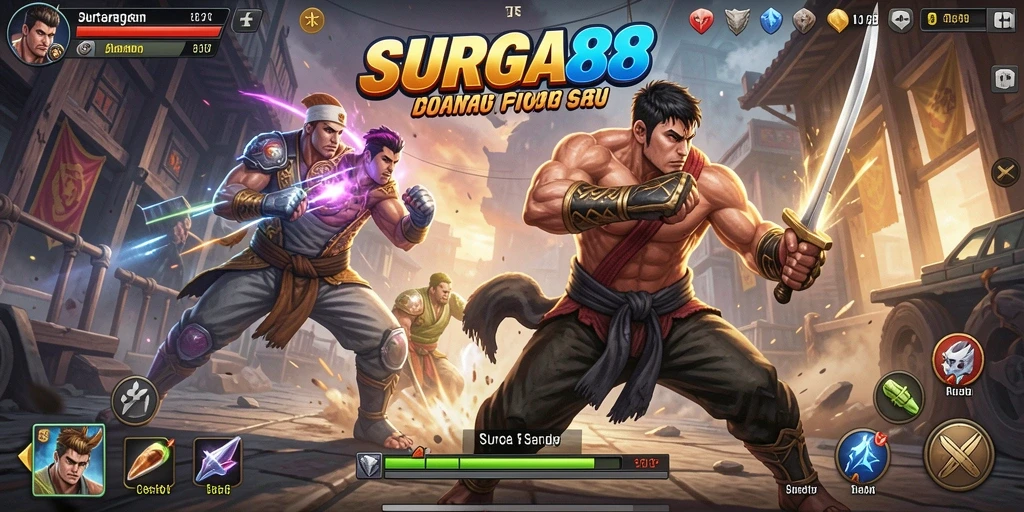 Tampilan seru dari pertarungan di SURGA88 dengan kontrol yang dinamis.
