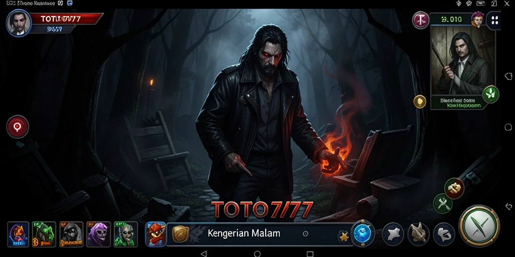 Screenshot gameplay TOTO777 menampilkan suasana Horror yang mencekam.