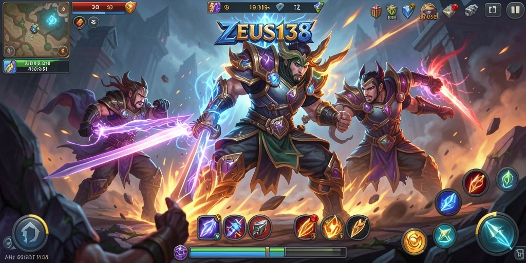 Screenshot gameplay ZEUS138 menampilkan pertarungan seru di dunia ARPG.
